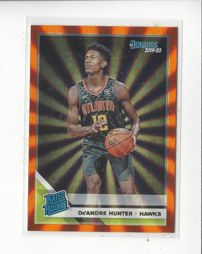 2019-20 Donruss Holo Orange Laser #204 De'Andre Hunter RR RC Rookie Hawks