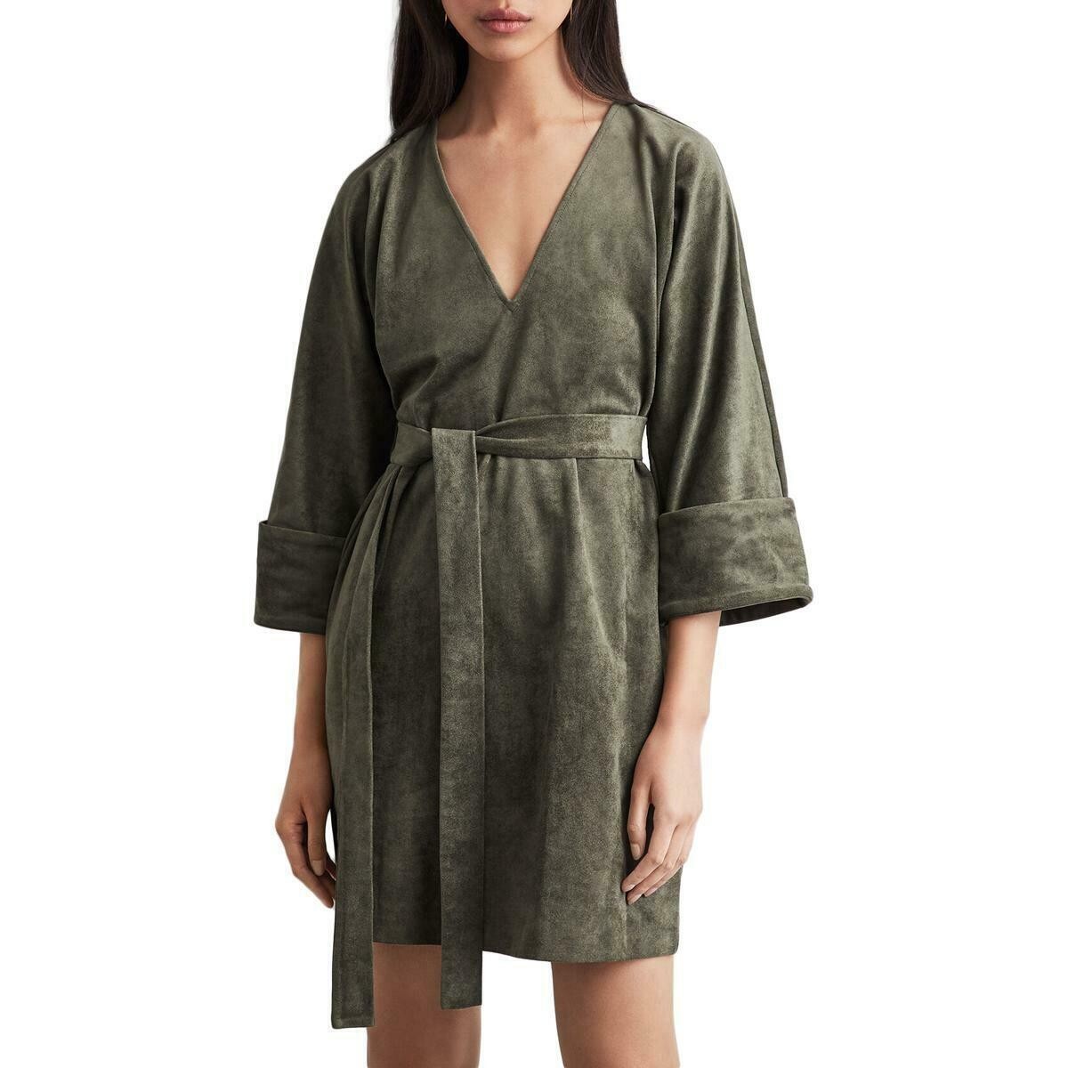 olive green suede dress BCBGMAXAZRIA Womens Party Mini - Dusty reativados_01.07