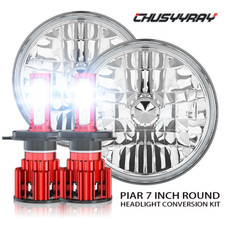 Pair 7 Inch Round Projector Headlights Sealed Beam Fit Chevy Truck Camaro C10