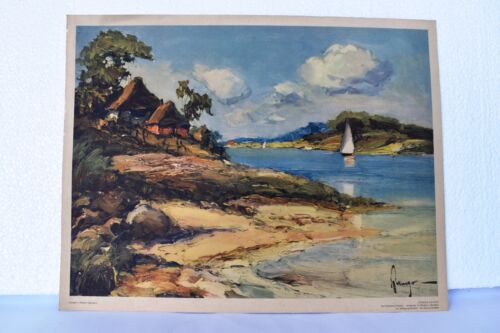 Vintage Jürgen Runge Art Work Lithograph Print Landscape In Northern Germany "4 - Picture 1 of 5