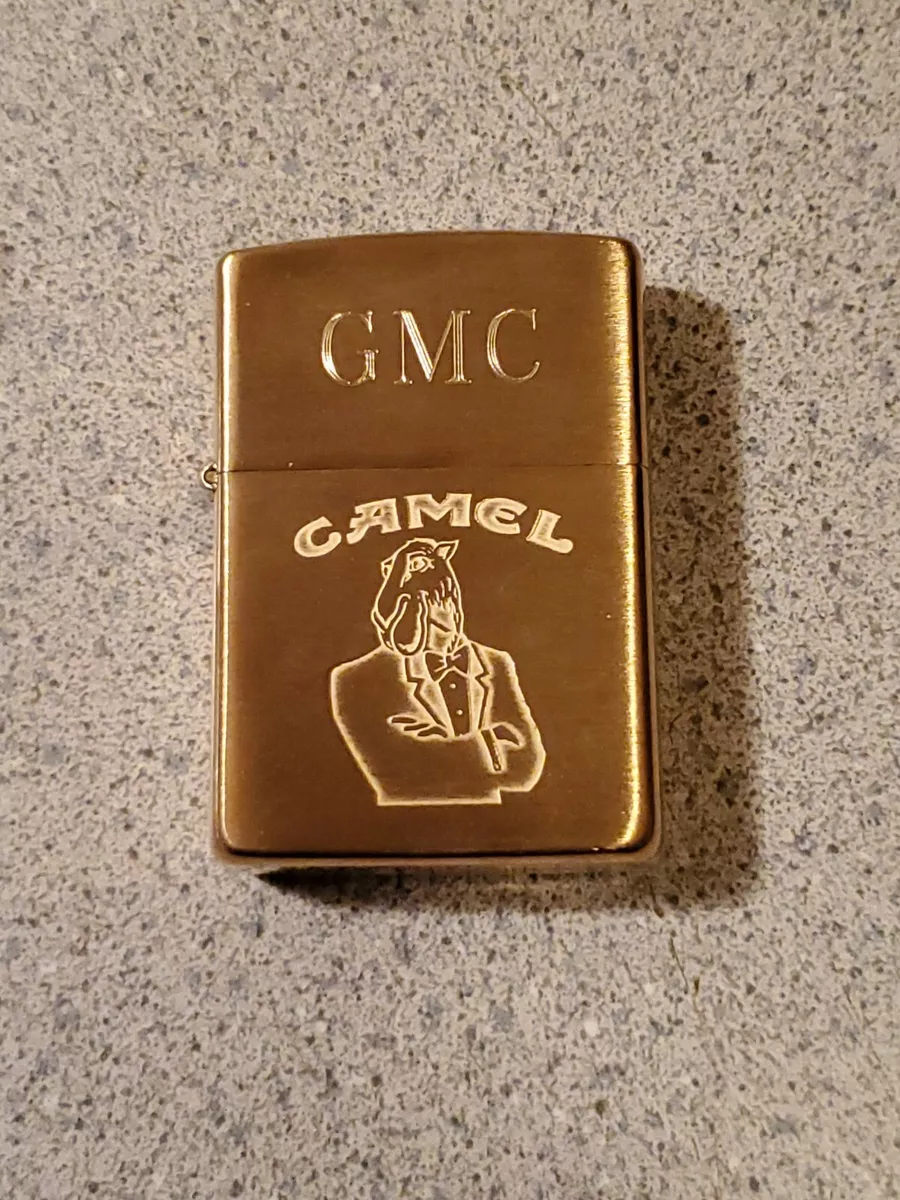 VINTAGE TUXEDO JOE CAMEL COMMEMORATIVE BRUSHED BRASS ZIPPO LIGHTER 1932-1992