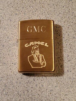 VINTAGE TUXEDO JOE CAMEL COMMEMORATIVE BRUSHED BRASS ZIPPO LIGHTER