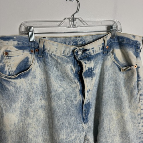 Levis 501 Jeans Mens Blue Denim Mens Acid Wash 40 / 32 - Picture 7 of 10