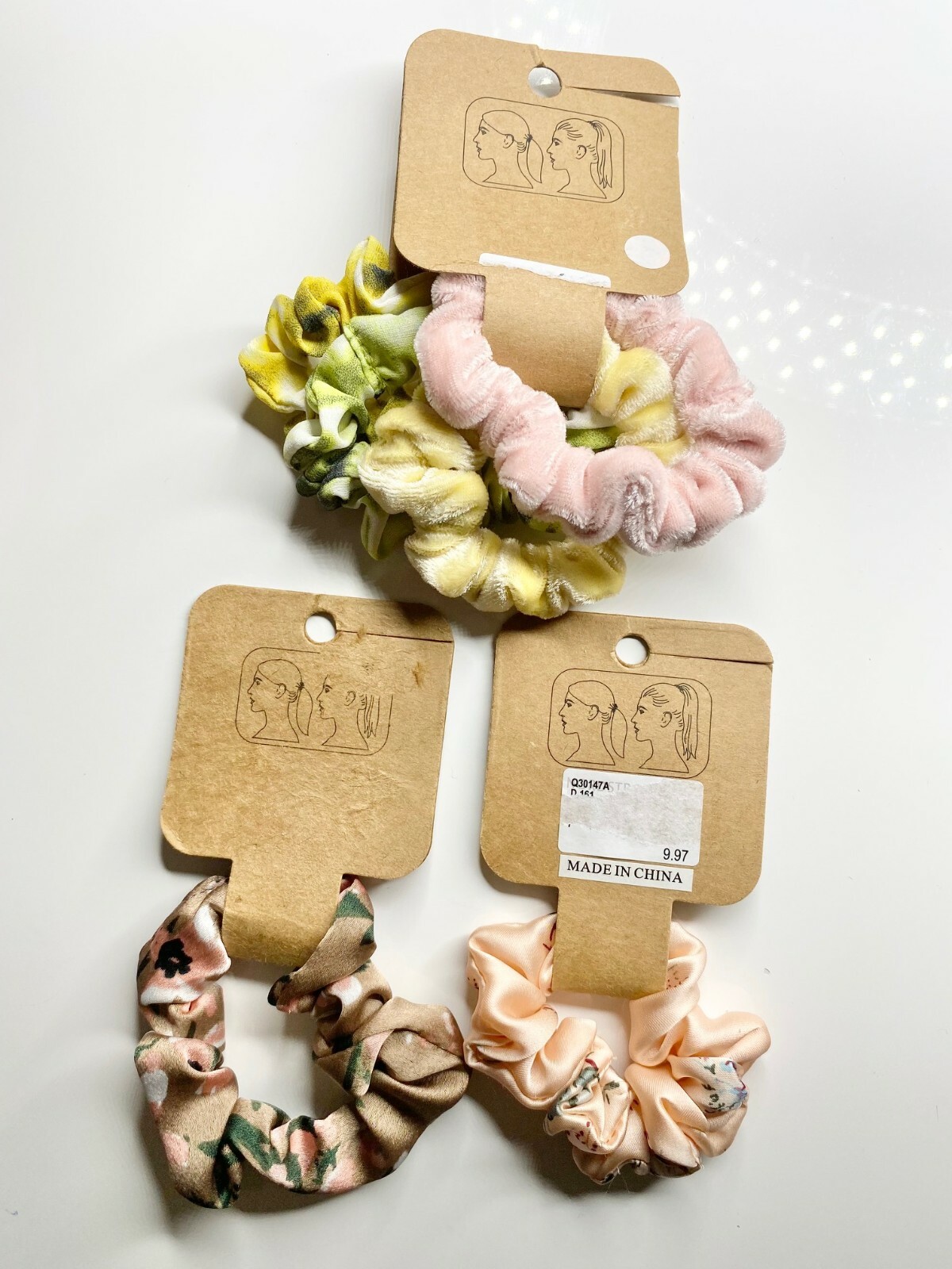 6шт Набор резинок для волос марки BERRY Nordstrom с АТЛАСНЫМ креповым бархатным конским хвостом 2290₽