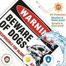 2 Pack Beware of Dog Sign,Metal Rust 10x7 inches, 2PCS 10" x 7" Aluminum 