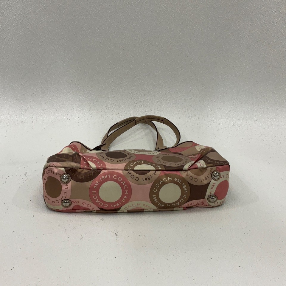 Coach Womens Shoulder Bag Buckle Pink Brown With Rose Gold Matching