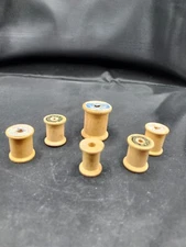 VTG Spools Various Makers 6 Each - Md/Sm Sizes- W/out Thread/Ribbon - Decoration