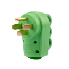 NEMA 14-50P RV Male Plug 125/250V 50 Amp with Disconnect Handle Green