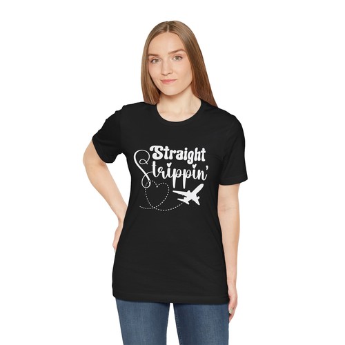 Travel-Themed Unisex Tee, Perfect for Adventure Lovers, Straight Trippin' Shirt, - Picture 6 of 11