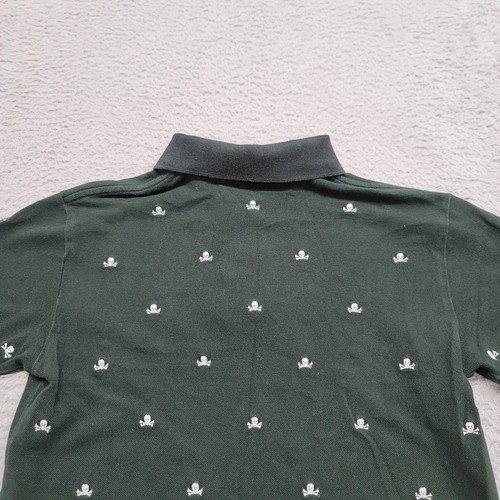 Polo by Ralph Lauren Shirt Boys Youth Medium Green Polo Skull All Over Casual - Picture 4 of 10