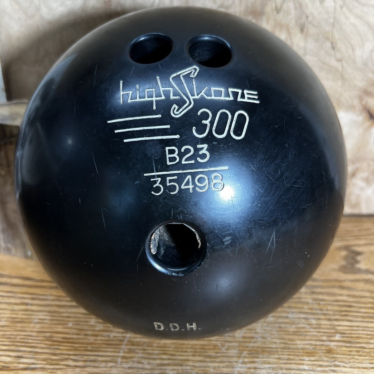 洋書 the science of bowling maintenance HIGH SKORE 300 BOWLING BALL 13 lb VINTAGE SOLID BLACK