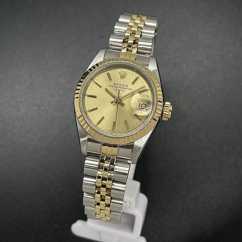 Rolex Datejust 69163 Two Tone 18K Gold SS Champagne Dial 26mm Ladies Watch