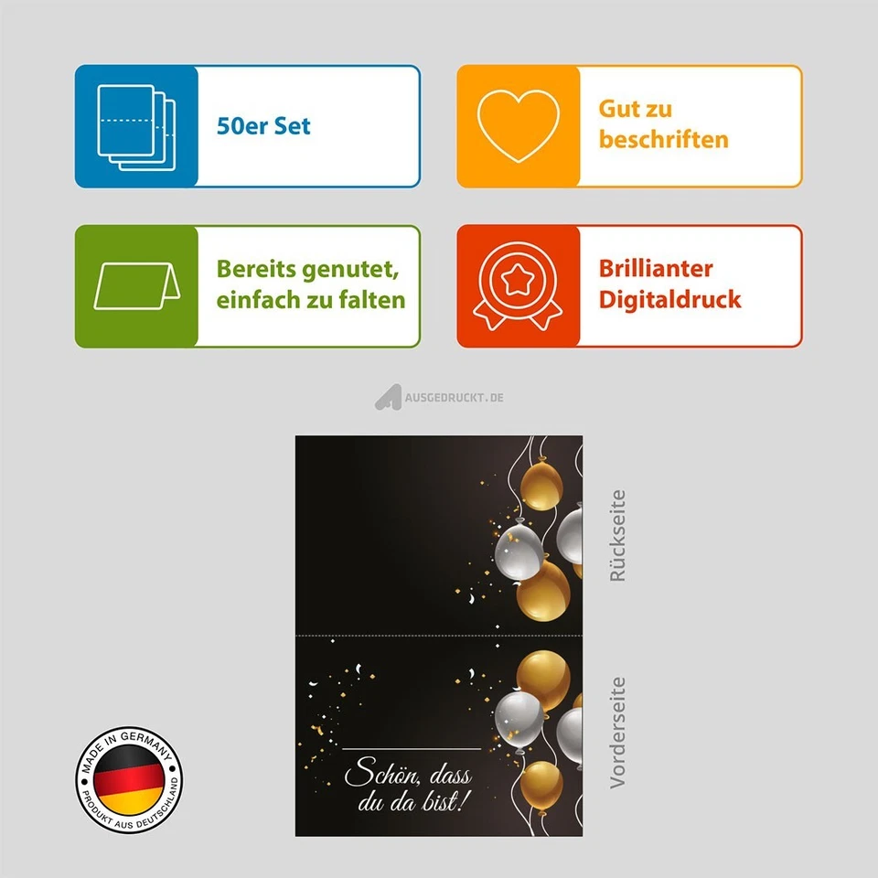 Tischkarten Hochzeit Tischdeko Platzkarten Taufe Namenskarten Geburtstag 50 St - Bild 4 von 4
