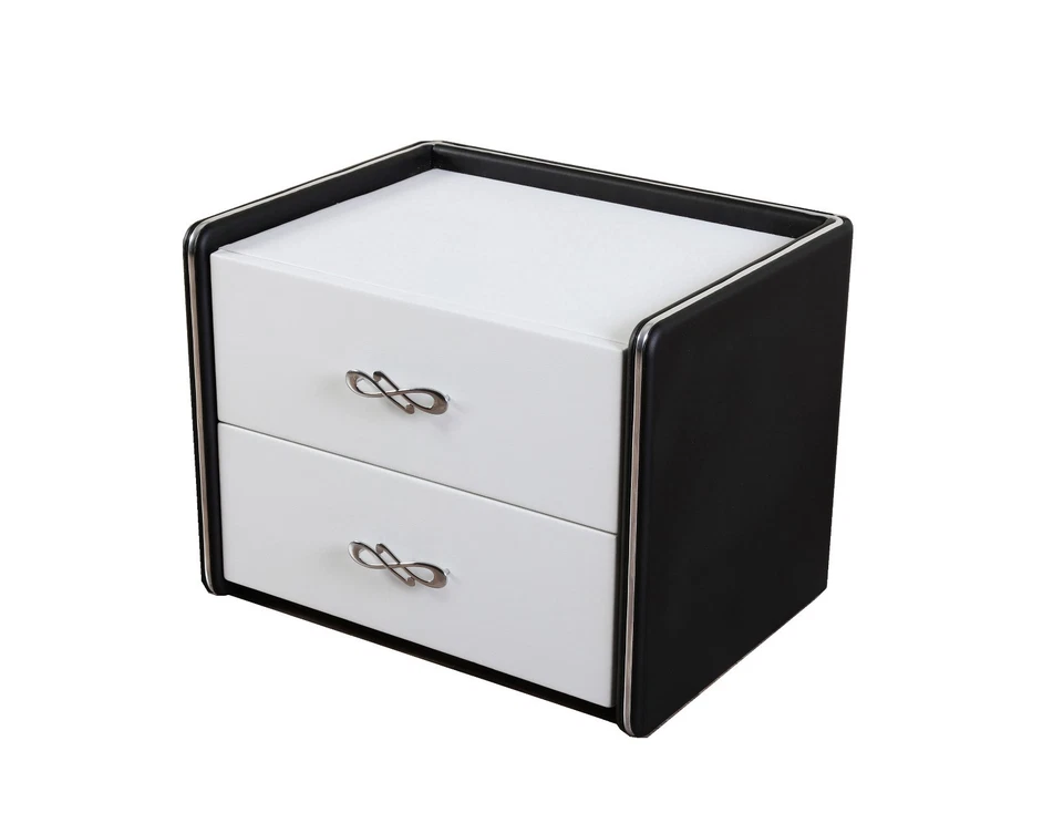Greatime Modern Two Spacious Drawers Nightstand Covered with Faux Leather - Image 2 of 4