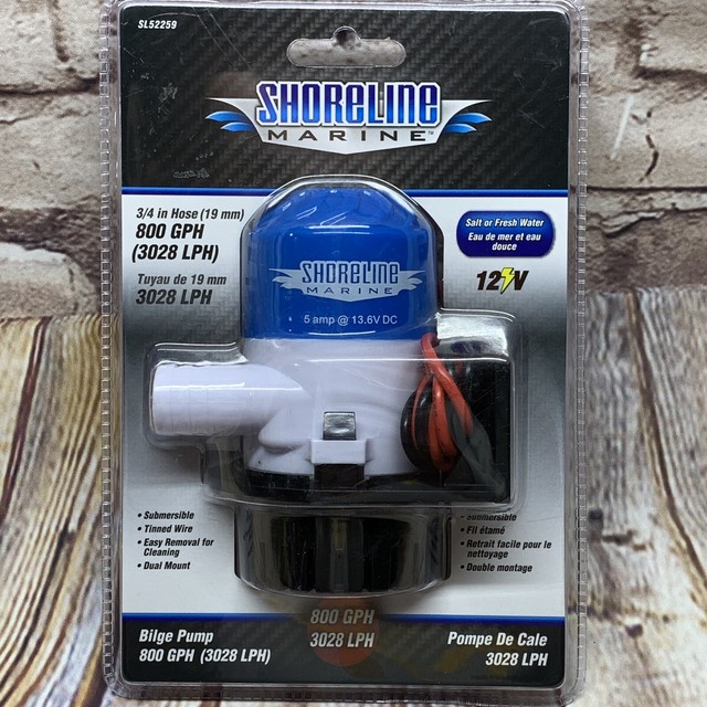 Shoreline Marine Bilge Pump 800 GPH 3028 LPH SL52259 for sale online eBay