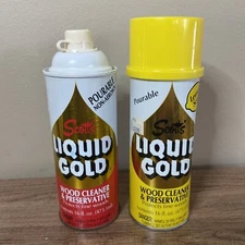 Vintage 2-Scott's Liquid Gold Wood Cleaner & Preservative 3/4 Remains Pourable