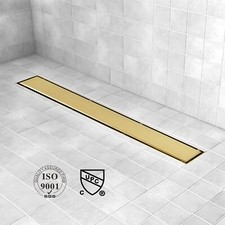 Linear Shower Drain, Gold Drain 48 inch with 2-in-1 Tile 48 inch,
