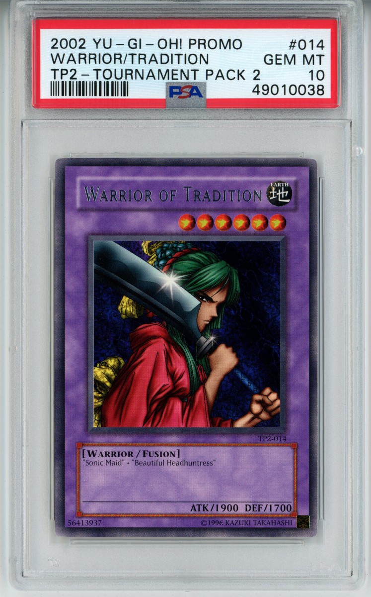 2002 YUGIOH TP2-014 WARRIOR OF TRADITION RARE PSA 10 GEM MINT