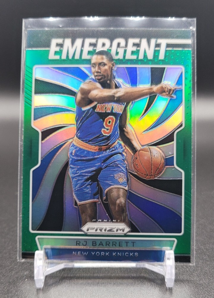 2019-20 Prizm RJ Barrett Emergent Green Prizm Rookie RC #27 Knicks