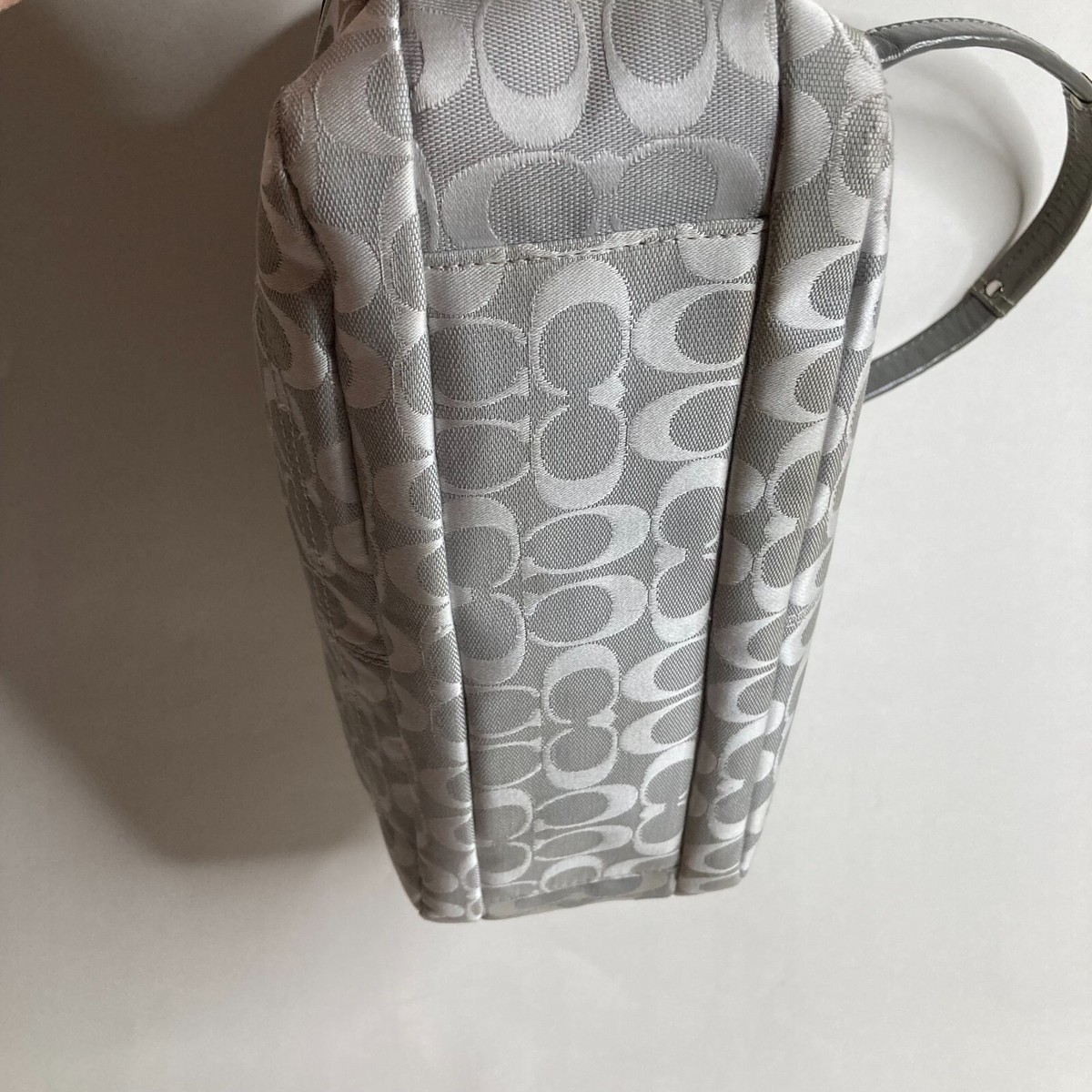 Coach Penelope F14695 Light Gray Signature Jacquard 3 Sections 