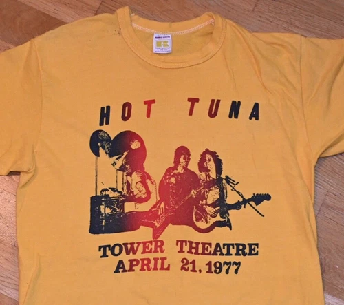 HOT TUNA rock concert tour tee shirt M/L Rare 70' 1970s vintage concert t-shirt, vintage, single stitch, B+ condition