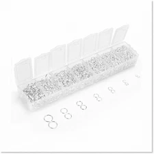 Premium 2300pc Assorted Silver Jump Rings Set - 7 Sizes (3mm to 10mm) for DIY Je