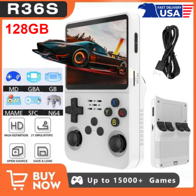 R36S Retro Handheld Video Game Console Linux System 3.5 Inch IPS Screen 128GB