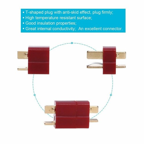 40xMale Female T Plug Connectors Deans Style and Heat Shrink for RC LiPo Battery - Picture 12 of 13