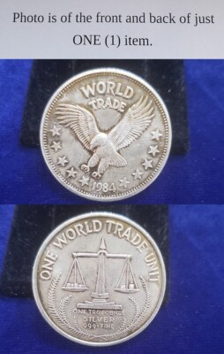 1984 Flying Eagle One World Trade Unit 1 Troy Oz .999 Silver Round