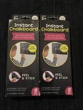 Instant Chalkboard, Peel & Stick, Includes 4 Stickers and 4 Colored Chalks x2