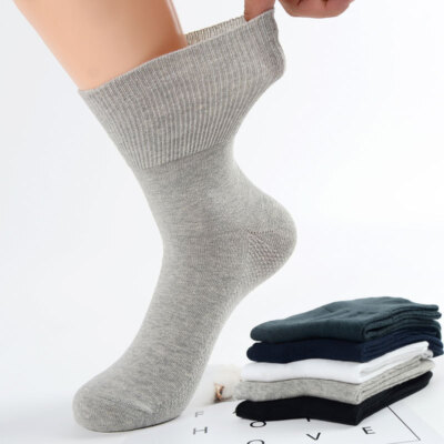 5 Pairs Men's Spring Odor-proof Solid Color Wicking Cotton Socks
