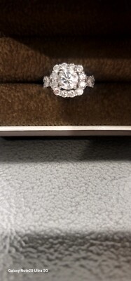 jared 14K white gold promise ring SI2 dimond with halo