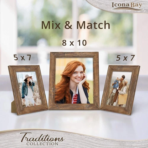 Chestnut Brown Picture Frame, Rustic Wood Pattern, Lightly Distressed Frame - Picture 6 of 6