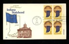 US FDC #1308 Cover Craft M-11 1966 IN Indiana Statehood HC Plate Block PB