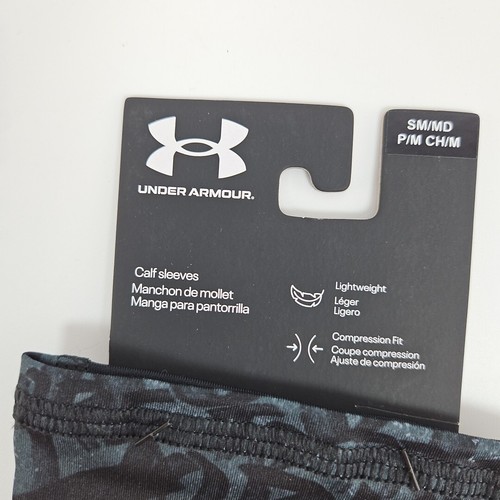 Under Armour Men's Graphic Calf Sleeves Size S/M, Gray/Black New - Picture 2 of 4