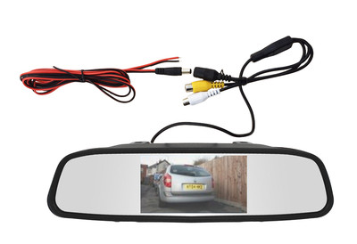 Auto, Van LCD 4,3'' Spiegel Monitor, Display, Bildschirm zur Verwendung mit Rückfahrkamera