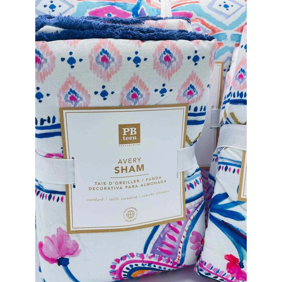 Juego de edredón doble Pottery Barn Teen PBteen Avery Paisley con 2 fundas Foto 2 de 4