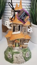 Blue Sky HOWLING HILLS Luminary Hotel Tealight Candle Holder Halloween Ghost NWT
