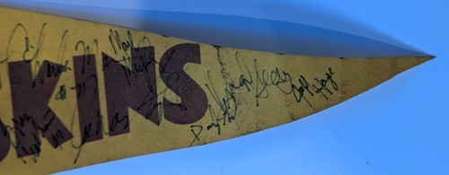 Pennant vintage 1984 Washington Redskins autografato Theismann, Grimm, Jacoby - Foto 9 di 14
