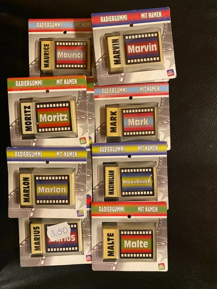 TE IMPORTE Namen - Radiergummi - Maurice Marvin Mark Marlon Moritz Malte Maximilian Marius
