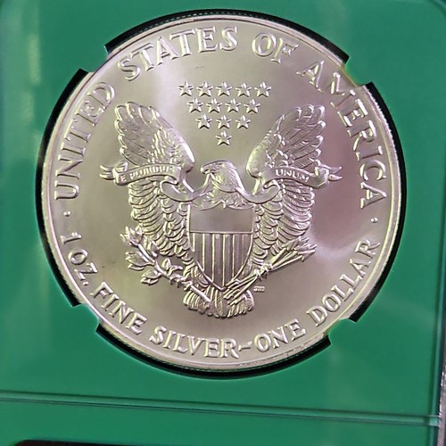 1991 SILVER EAGLE NGC MS69 EARLY PRODUCTION FROM US MINT SEALED BOX GREEN CORE - Picture 9 of 9