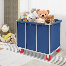 Commercial Laundry Cart w/Wheels for Home Hotel Removable 260lbs Capacity