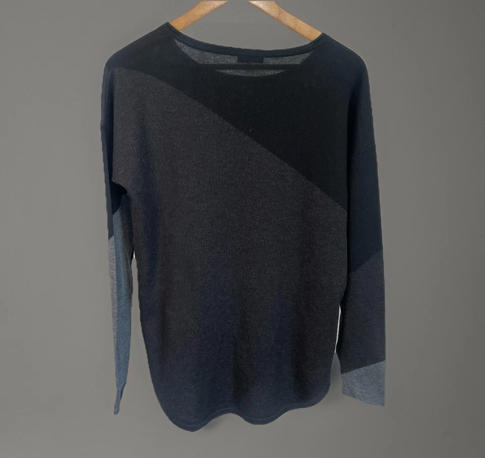 Suéter Smartwool para mujer sombra pino bloques de color talla M negro mezcla de lana merino Foto 3 de 4