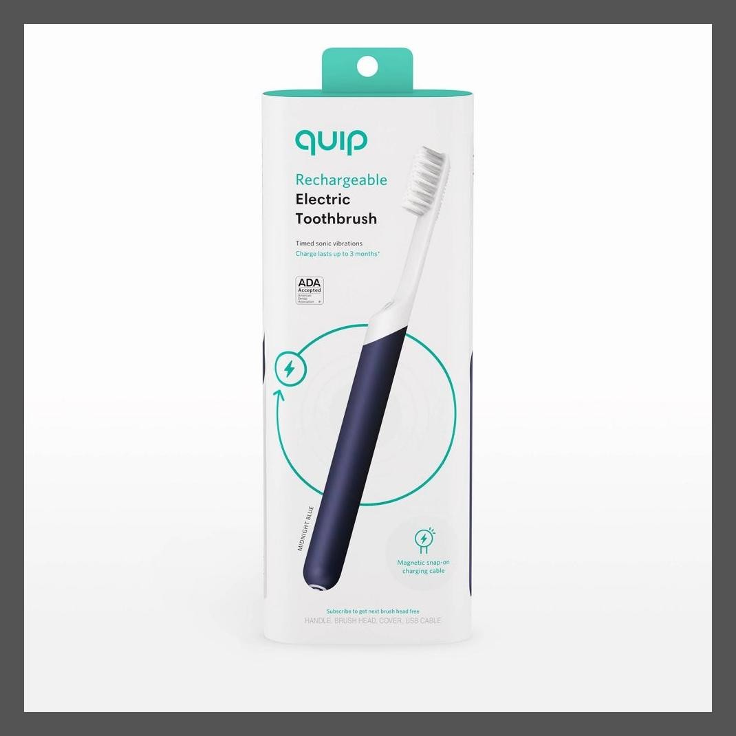пластиковый дорожный футляр для звуковой электрической зубной щетки Quip с перезаряжаемым таймером креплением 4590₽