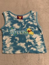 Vintage Y2K Kids Winnie The Pooh Bear Dream Blue Tie Dyed T Shirt Size 4/5