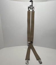 George Men  s Adjustable Terry Suspenders Beige Tan 1.5 in Elastic X-Back 8006JA