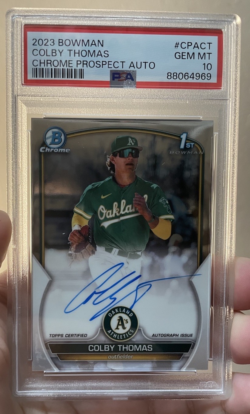 2023 Bowman - Chrome Prospect Autographs Colby Thomas #CPA-CT (AU, RC) - PSA 10