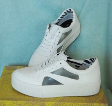 NIB Mix No.6  Emmalyn Platform White & Clear Sneakers Lace Up SZ 7-M