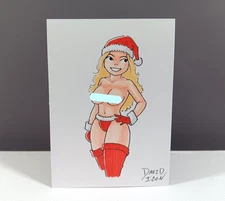 Original Pinup Drawing - Artist Sketch Card 1/1 - David Icon - PSC - ACEO - ATC
