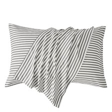 100 Natural Cotton Striped Standard Pillowcases Set, 20" 26" Pack of 2 0604